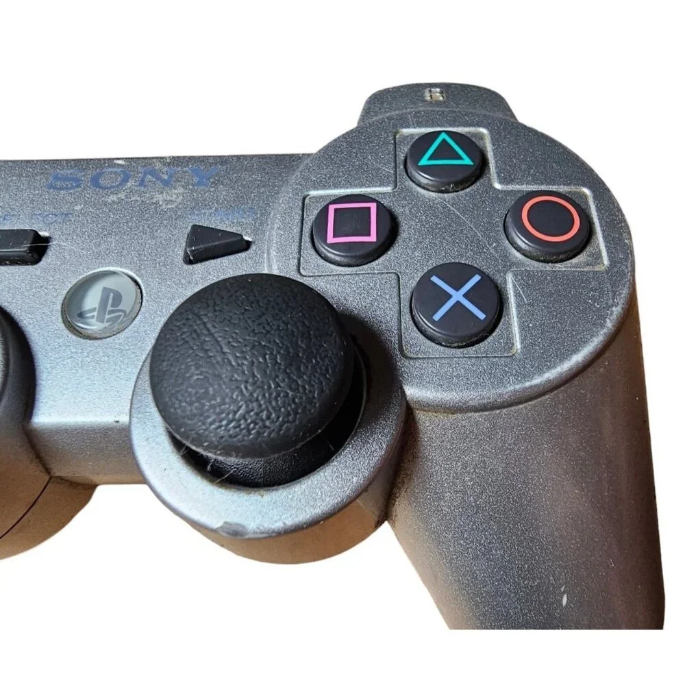 Sony Playstation 3 Silver DualShock 3 Controller Sixaxis FOR PARTS READ DESCRIPT